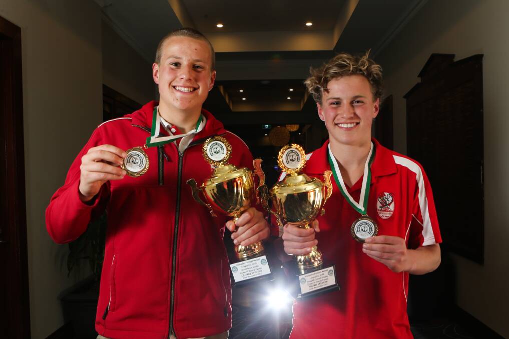 BEST BROTHERS: Hampden league best and fairest winners George Stevens (under 14) and Archie Stevens (under 16) in 2018. 