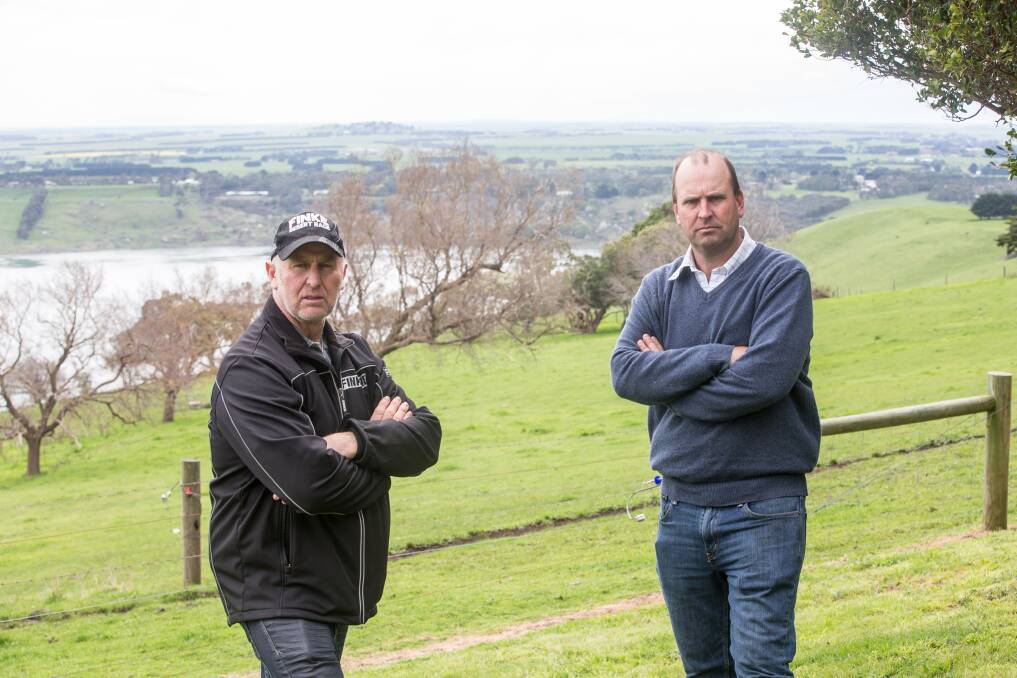 WORRIED: Andrew Duynhoven and Andrew Wilson are concerned about the impacts a solar farm will have on their properties. Picture: Christine Ansorge