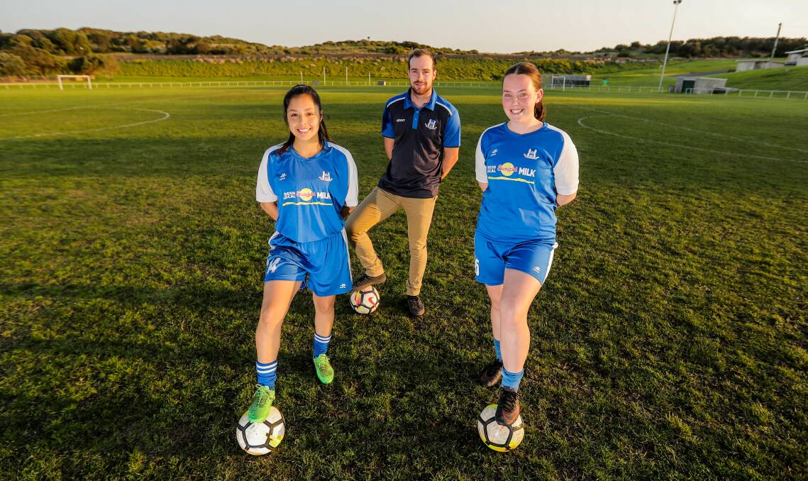READY: Chloe Paredes, Liam Priestley and Isabel Wilkinson will be representing the Warrnambool Rangers in grand finals. Picture: Morgan Hancock