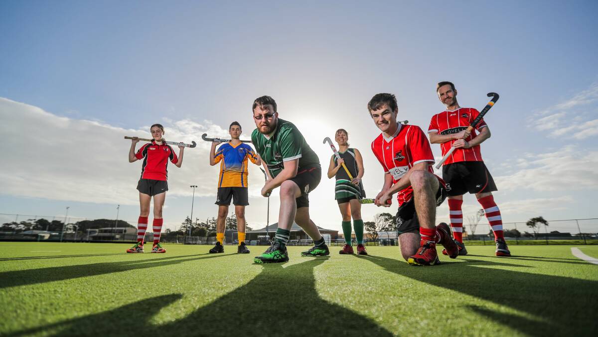 PREMIERSHIP CHANCE: Emily Abbott, Dalton Barby, Jason McLeod, Karen Benson, Hayden Giblin and Craig Gove will all compete in Warrnambool and District Hockey Association grand finals this weekend. Picture: Morgan Hancock