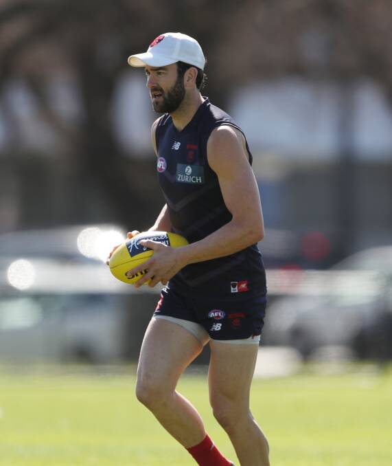 READY: Jordan Lewis is enjoying an injury-free pre-season. He is in the Sunshine Coast at a camp with his Melbourne teammates. Lewis said he had no plans of retiring from the game.