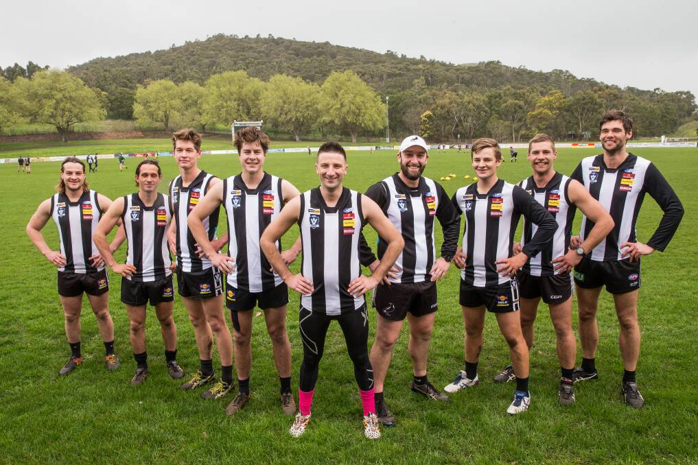 BROTHERS IN ARMS: Camperdown's Lachlan Bone, Josh Bone, Riley Arnold, Billy Arnold, Fraser Lucas, Eddie Lucas, Charlie Lucas, Luke Mahony and Jacob Mahony played seniors throughout the season. Picture: Christine Ansorge
