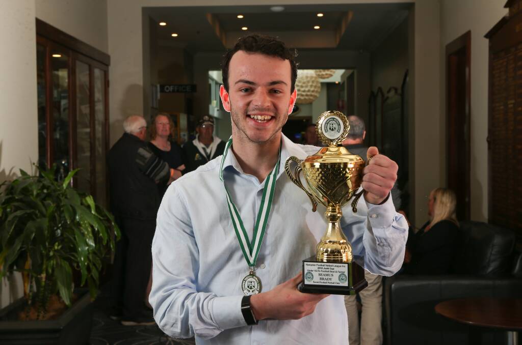 SMALL IN STATURE, BIG IN IMPACT: Koroit's Seamus Brady won the Judd Cup as  Hampden's best under 18.5 player. Picture: Michael Chambers