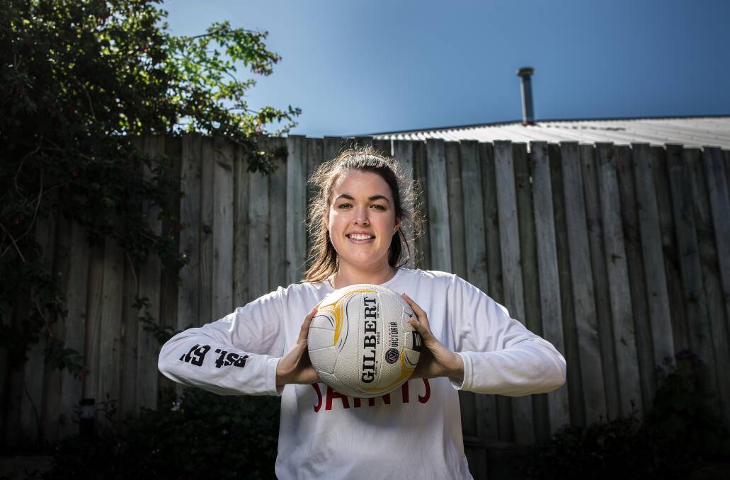 MULTI-TASKING: Rachel Dobson was juggling netball with work at Warrnambool Base Hospital. 