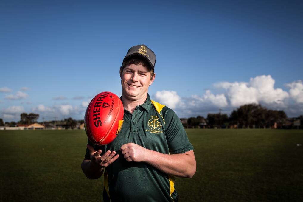 All smiles: Old Collegians coach Nick Sheehan said he was rapt to be 5-1 after six rounds of WDFNL football. Picture: Christine Ansorge