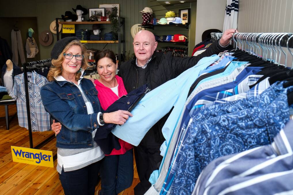 WELCOME: Retail advisor Martin Ginnane, with Southern Country staff member Dawn Billings and owner Susan Miller, at the Liebig Street store. Pictures: Rob Gunstone