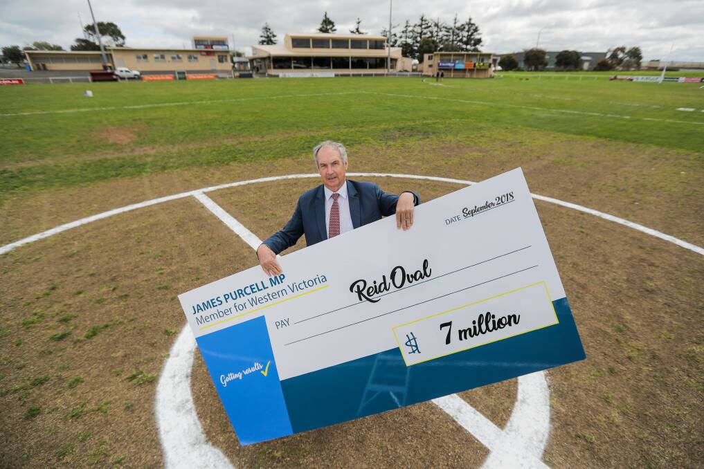 GOT THE CASH: Former Western Victoria MP James Purcell at Reid Oval.