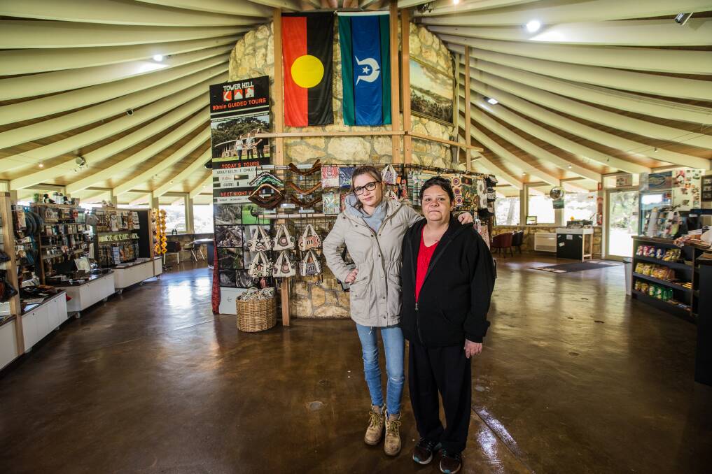 Tayla Fitzgerald and Naomi Litster at the new look Tower Hill visitor centre. Picture: Christine Ansorge