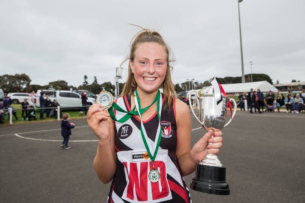 Amazing Grace: Koroit's Grace Bell was named best on court in the division two netball grand final. Picture: Christine Ansorge