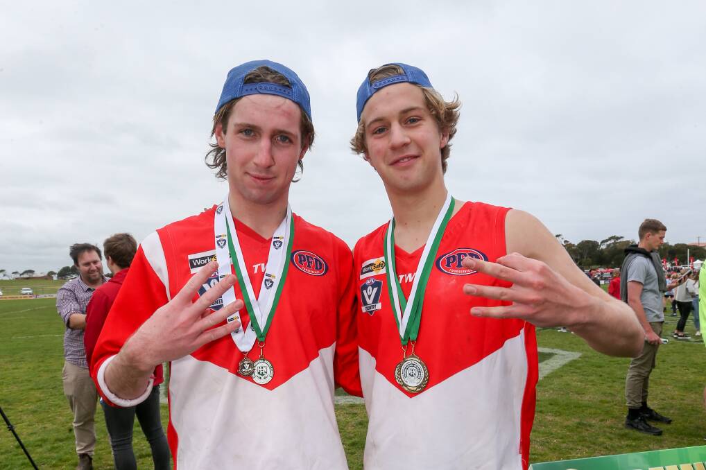 Blooded: South Warrnambool's Flynn Atchison (left) will make his GWV Rebels debut on Saturday. 