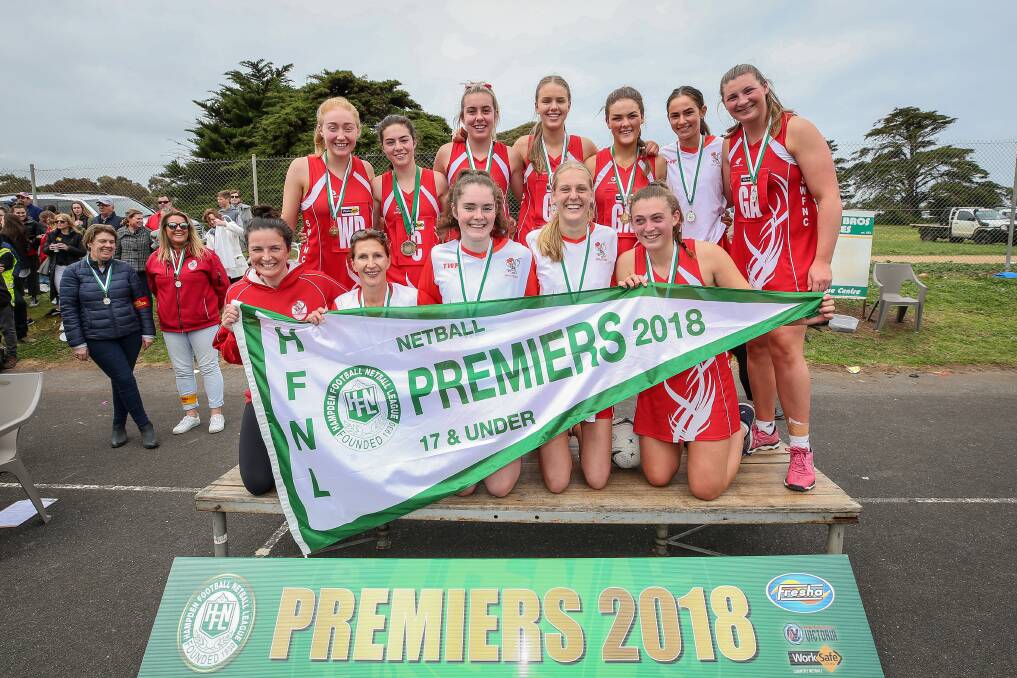 Happy Roosters: South Warrnambool defeated North Warrnambool to win the 17 and under premiership. Picture: Christine Ansorge