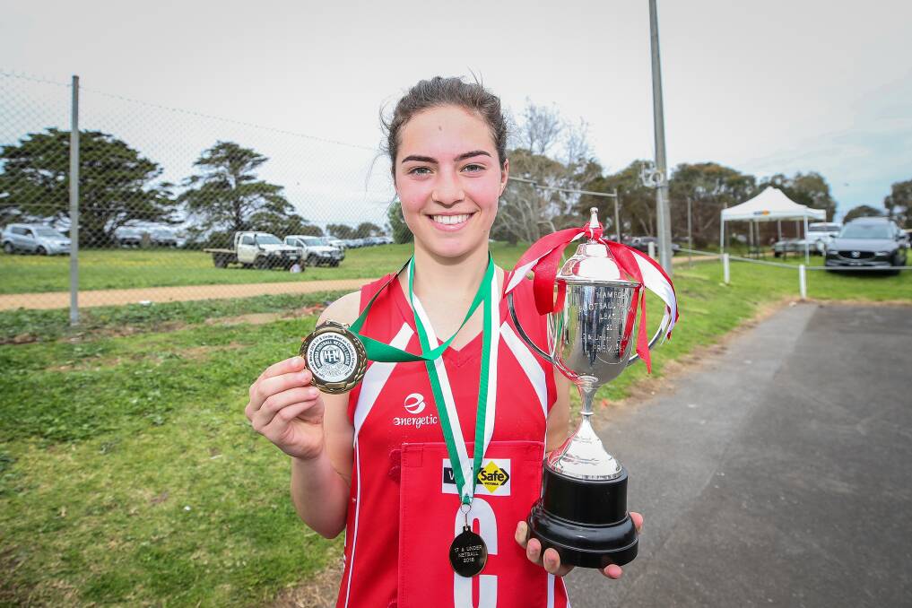 Ball magnet: It was an extra special day for South Warrnambool's Isabella Rea who was named best on court in the 17 and under netball grand final. Picture: Christine Ansorge