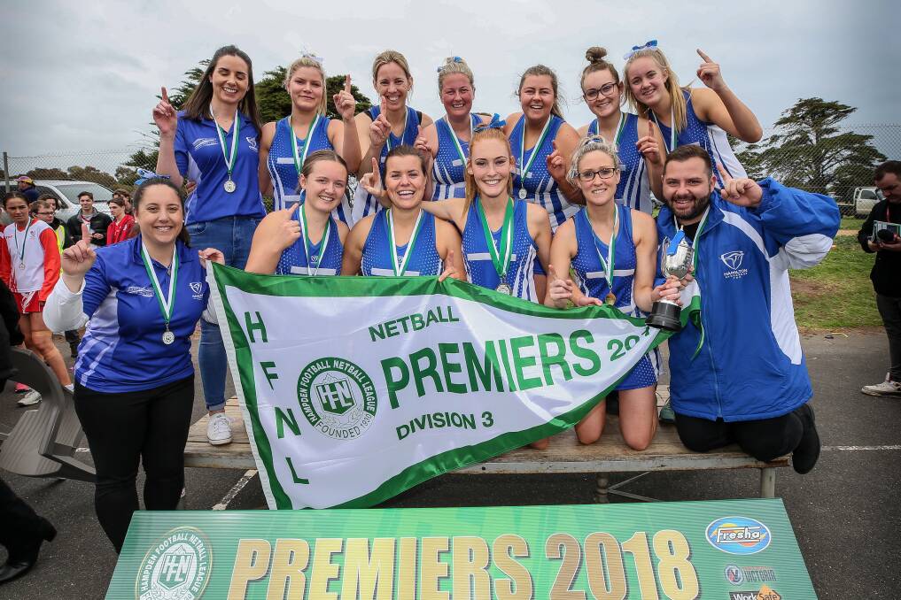 Winning feeling: Hamilton Kangaroos had plenty to celebrate after claiming the division three premiership. Picture: Christine Ansorge