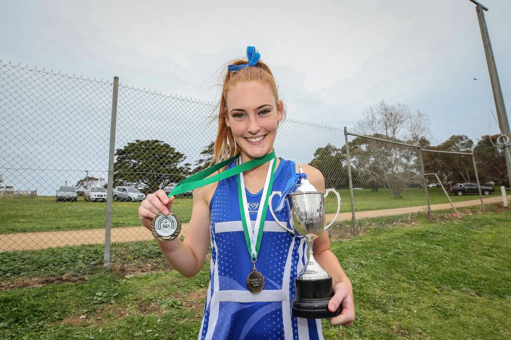 Red hot: Hamilton Kangaroos' Gabby Redpath capped off a stellar season to win the best on court medal in her side's division three grand final win. Picture: Christine Ansorge