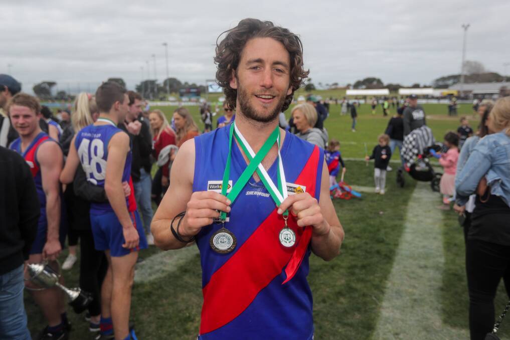 Strong performer: Matt Arundell of Terang Mortlake was named best on ground in the reserves grand final. Picture: Morgan Hancock