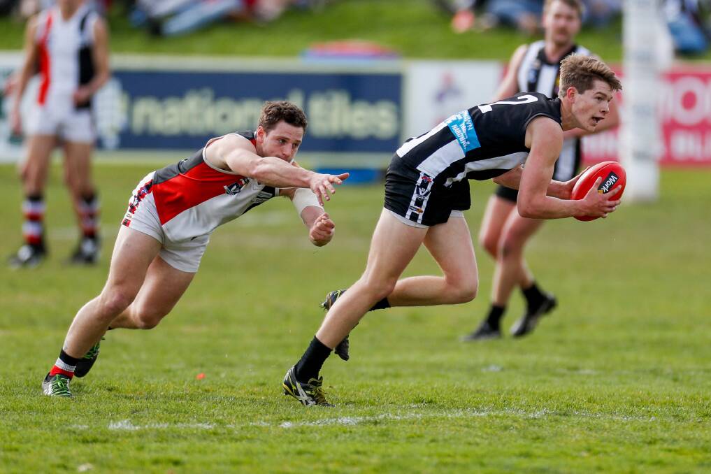 CATCH ME IF YOU CAN: Camperdown's Riley Arnold is considered one of the Magpies' best young players. Picture: Morgan Hancock