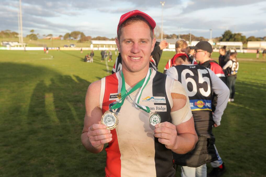 DOUBLE DELIGHT: Koroit's Liam Hoy was awarded the best on ground medal as voted by the umpires. Picture: Morgan Hancock