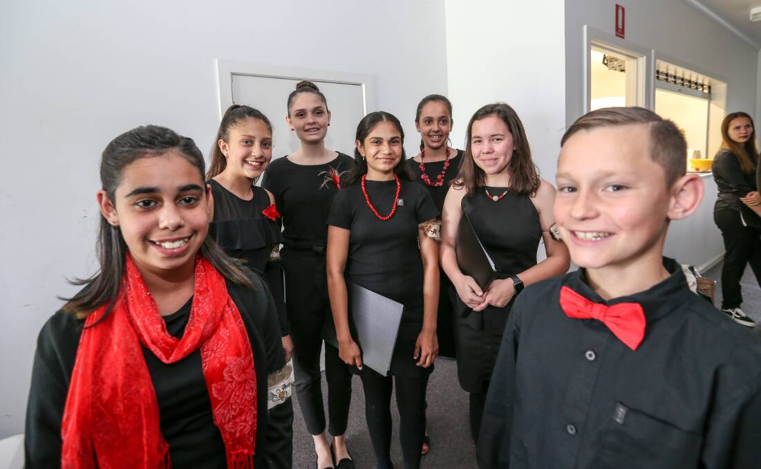 Rising stars: Some of the younger performers of the Dhungala Children's Choir prepare for the closing gala at the Port Fairy Spring Music Festival. 