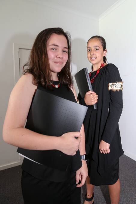 Honour: South-west singers Jerrika Pevitt, 17 and Tyleah Barr, 12, of the Dhungala Children's Choir sang in Port Fairy Spring Music Festival's closing gala. 