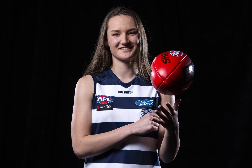 Branxholme export Georgia Clarke will play her first home game for Geelong on Saturday night against Carlton. Picture: AAP