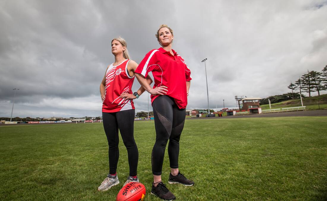South Warrnambool footballers Sarah Richards and Meg Lumsden. Picture: Christine Ansorge