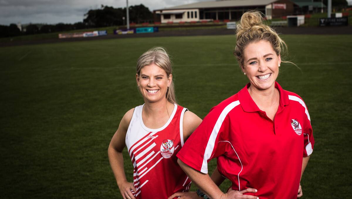 FRONT RUNNERS: South Warrnambool footballers Sarah Richards and Meg Lumsden were keen advocates for starting a senior female football league. Picture: Christine Ansorge