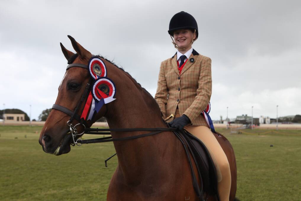 DRESSED TO IMPRESS: Tarrington showing competitor Zoe Weinberg, 12, with her horse Kolbeach Crown, AKA Pete. Picture: Justine McCullagh-Beasy