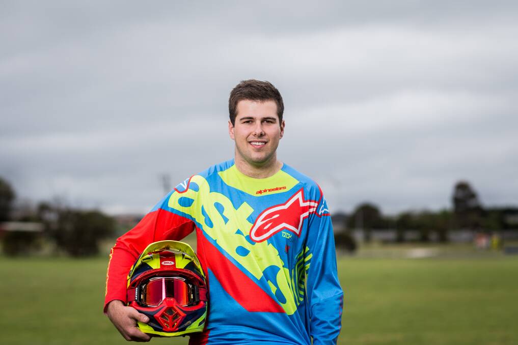 IN HIS BLOOD: Camperdown's Steve Bouchier received his first motorbike when he was five. Now 21, he's a keen motocross competitor. Picture: Christine Ansorge