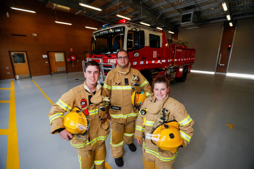 FIT FOR DUTY: Liam Keegan, Aaron Broderick and Edith Smith are all participating in a new CFA program being pilot tested in the south-west. Picture: Morgan Hancock