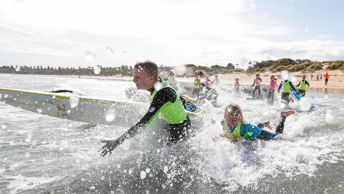 RUSHING IN: Warrnambool Surf Lifesaving Club's nippers season will begin on December 6. Picture: Morgan Hancock