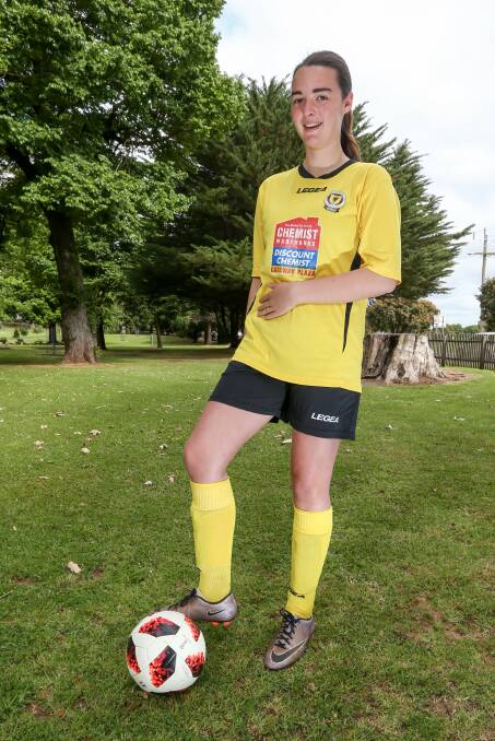 KICKING GOALS: Warrnambool Wolves' Gaby Allen enjoys playing soccer - a passion sparked by her father Justin. Picture: Michael Chambers