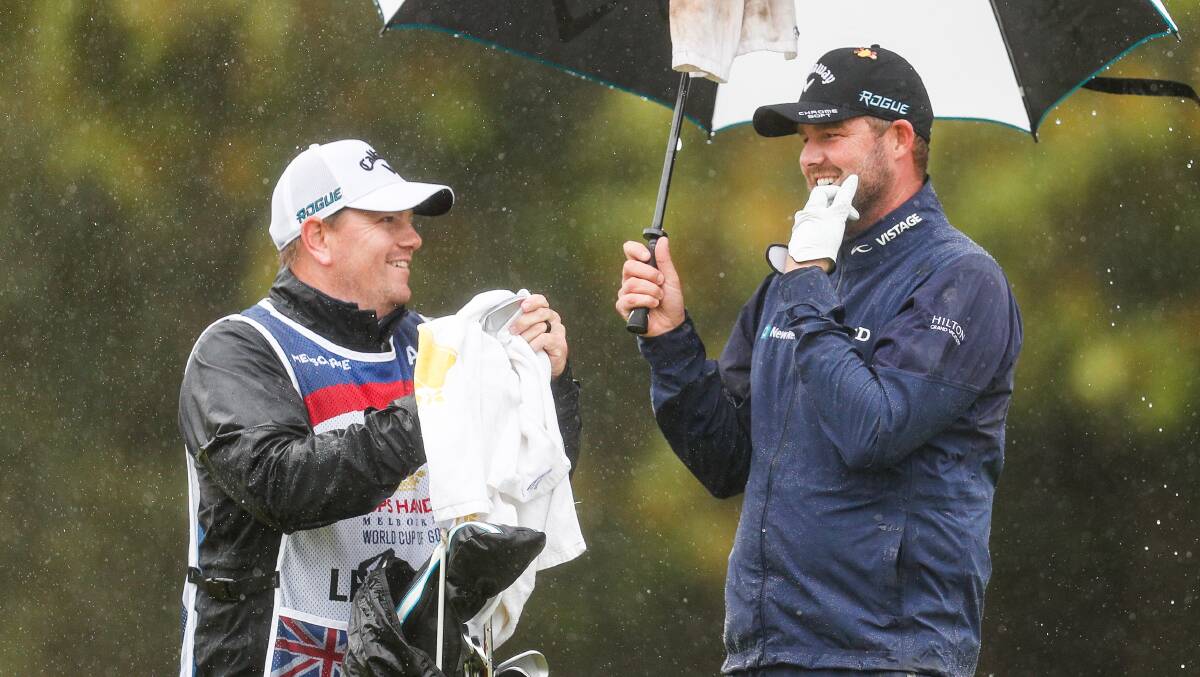 HELPING HAND: Caddie Matt Kelly has helped long-time friend Marc Leishman rediscover his form after a lean patch. Picture: Morgan Hancock