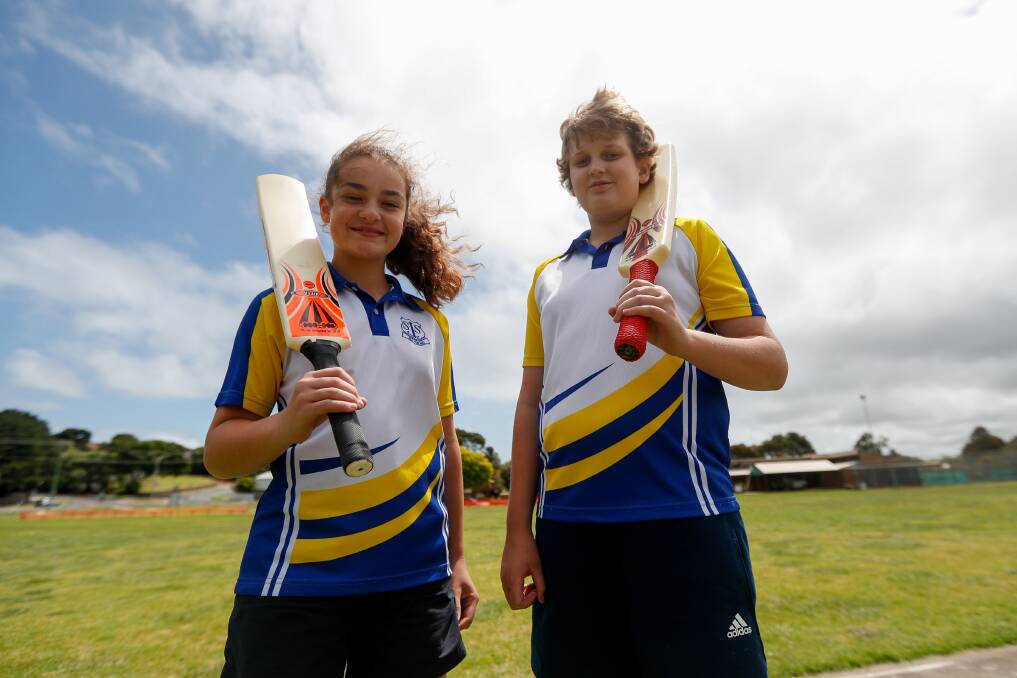 LEADERS: St Joseph's Primary School cricketers Marnie Beks and Xavier Gercovich will travel to Melbourne to compete in the School Sport Victoria Twenty20 Blast finals. Picture: Morgan Hancock