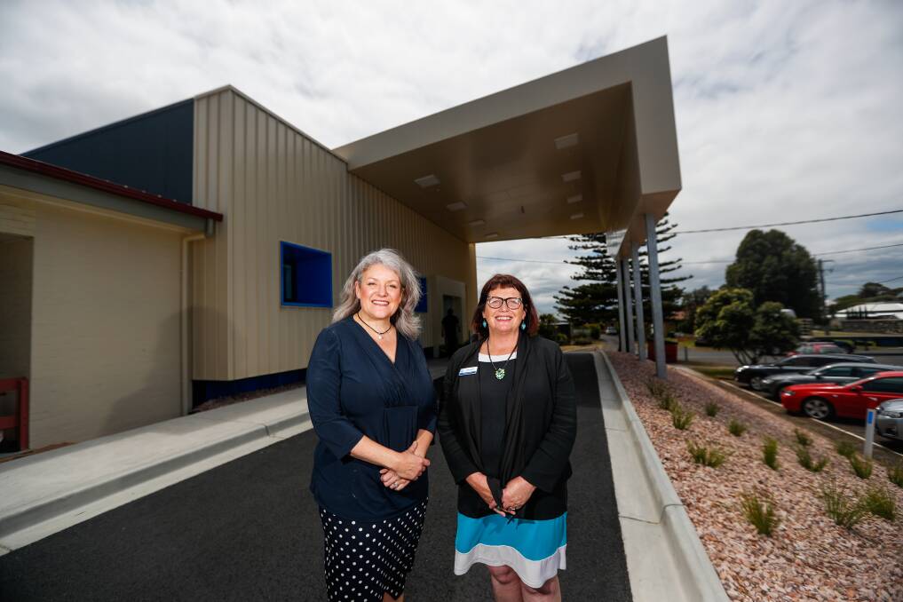 New chapter: Karen Foster (board chair) and Jackie Kelly (Moyne Health Services CEO) outside Moyne Health Services' urgent care centre. Picture: Morgan Hancock