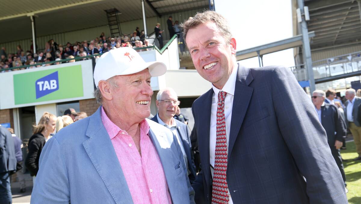 GROWING: Bill Gibbons, with MP Dan Tehan in 2018, is excited with the involvement of the Albany Racing Club in the Jericho Cup.