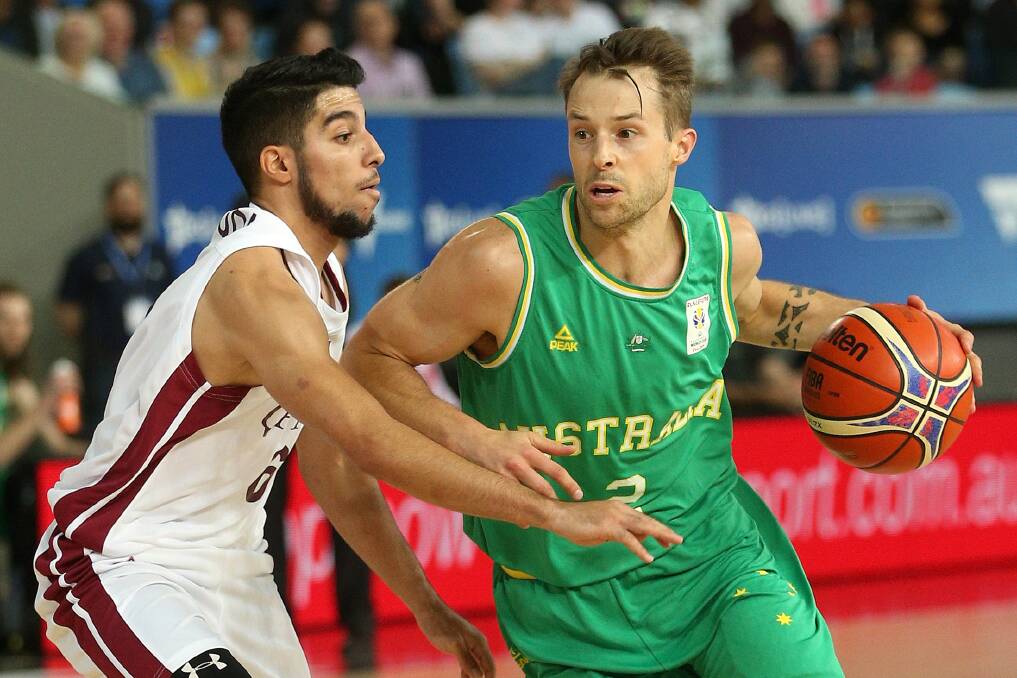 WORLD STAGE: Nathan Sobey loves wearing Australia's green and gold jersey. He will represent his country at the FIBA World Cup in China. Picture: AAP Image/Hamish Blair