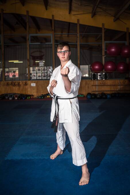 WINNER: Justin Glennen has won a national title at the Funakoshi Karate Australian titles. The Emmanuel College student has been doing karate for eight years. Picture: Christine Ansorge