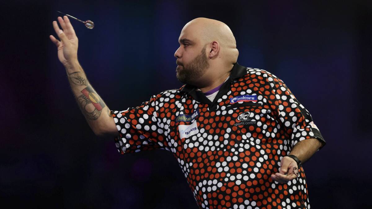 WELCOME BACK: Australian professional darts player Kyle Anderson will return for his third exhibition match in the south-west on Thursday night. Picture: John Walton/AP