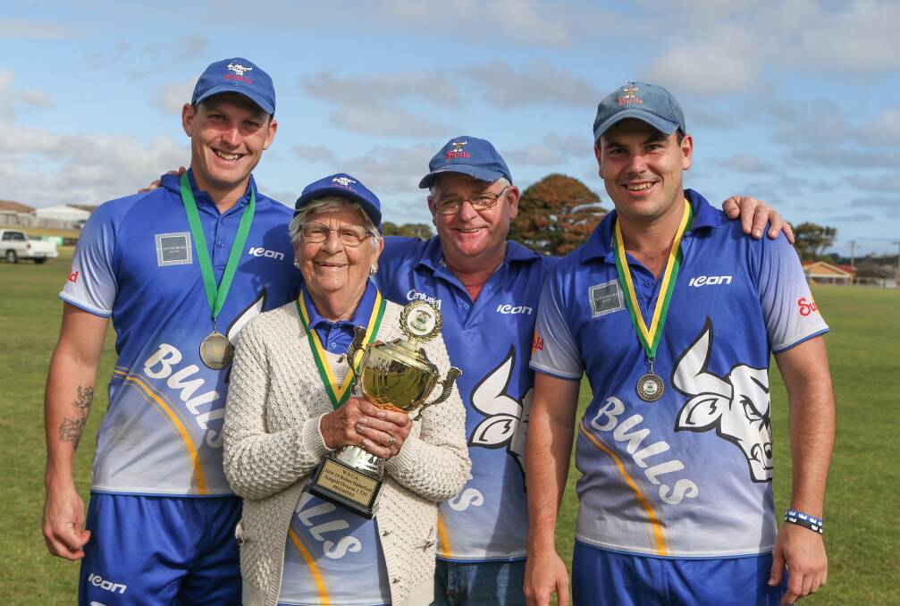 A family affair: Mark Murphy, grandmother and number one supporter Beryl Murphy, dad Michael Murphy and Nathan Murphy. Picture: Rob Gunstone