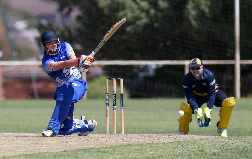 Whack: Brierly-Christ Church batsman Mark Murphy plays around the corner. Picture: Rob Gunstone