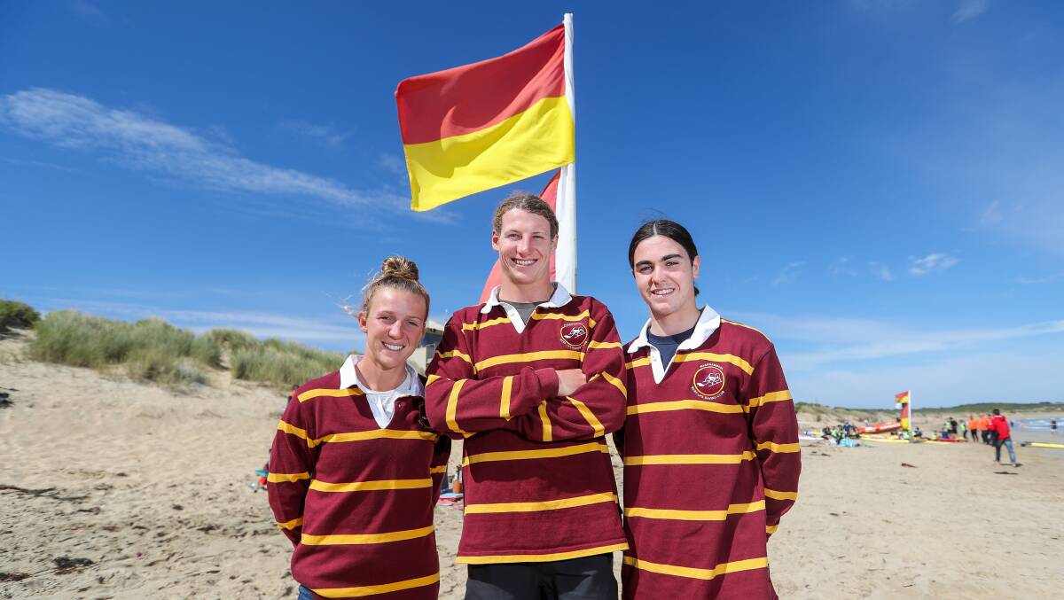 MAKING WAVES: Warrnambool lifesavers Sophie Thomas, Matt Hardiman, and Brayden Cassamento have all been selected in the Lifesaving Victoria state team for the interstate championships. Picture: Morgan Hancock