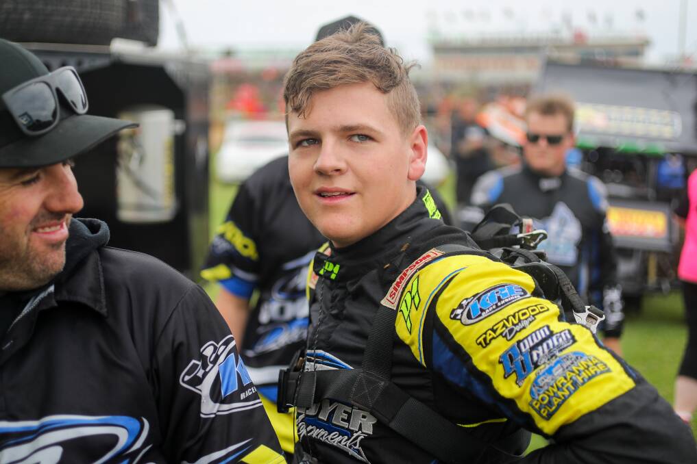 TEEN TALENT: Emerging Tasmanian Jock Goodyer, pictured during the 2019 Grand Annual Sprintcar Classic, will return to Allansford's Premier Speedway on Saturday night. Picture: Morgan Hancock