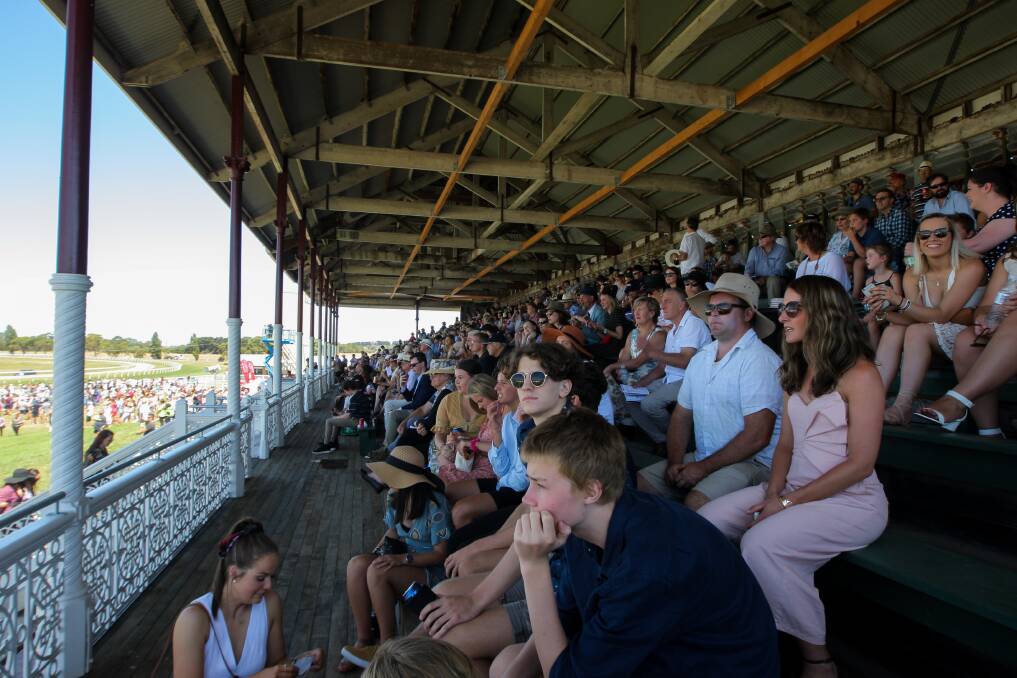 Camperdown Cup spectators fill the restored Grand Stand for the best view of the action. Picture: Rob Gunstone