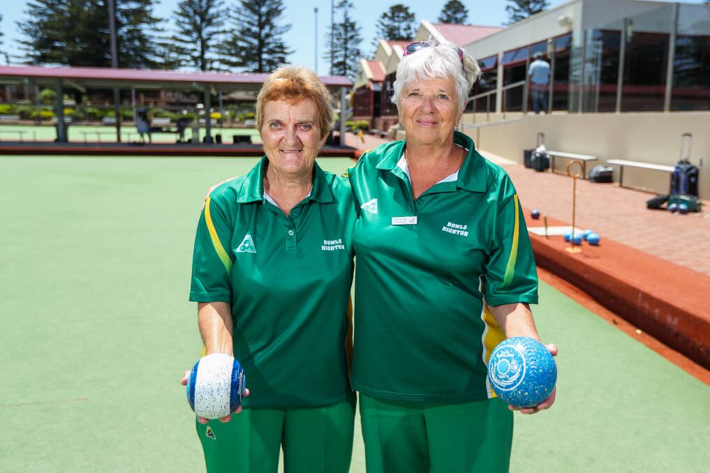 TRAVEL BUDDIES: Highton's Coral Milligan and Viv Stone drove from Geelong for Warrnambool Bowls Club's annual ladies' pairs. The competition runs over three days. Picture: Morgan Hancock