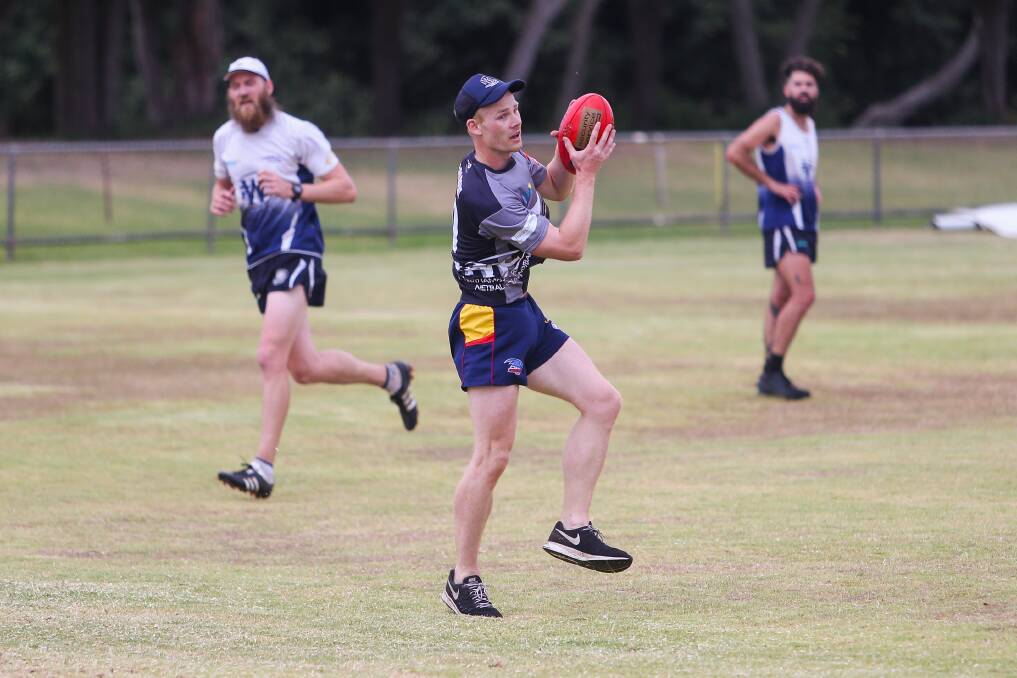 FIT AND FIRING: Warrnambool defender Matt Colbert in action during Blues' pre-season earlier this year. Picture: Morgan Hancock