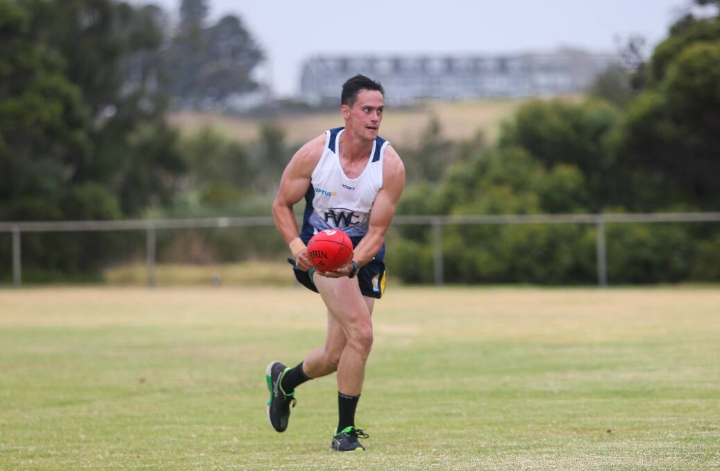EAGER: Luke Cody in action at a Warrnambool pre-season training session at Jetty Flat. Cody is fit and ready for the 2019 Hampden league season. Picture: Morgan Hancock