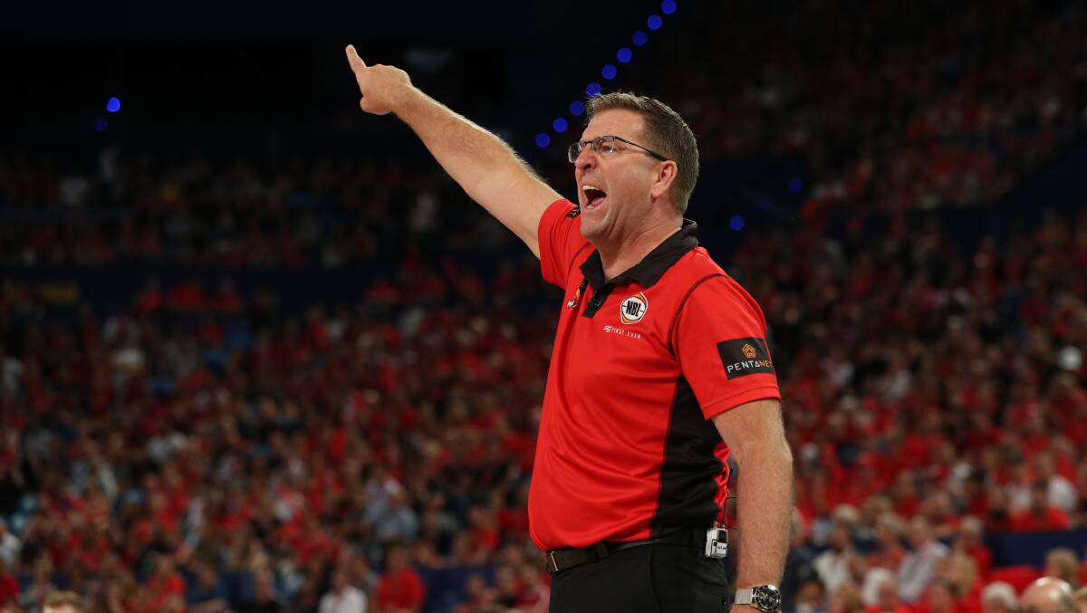 THIS WAY TO GLORY: Perth Wildcats head coach Trevor Gleeson is looking to lead the club to a ninth NBL title. Picture: AAP Image/Richard Wainwright
