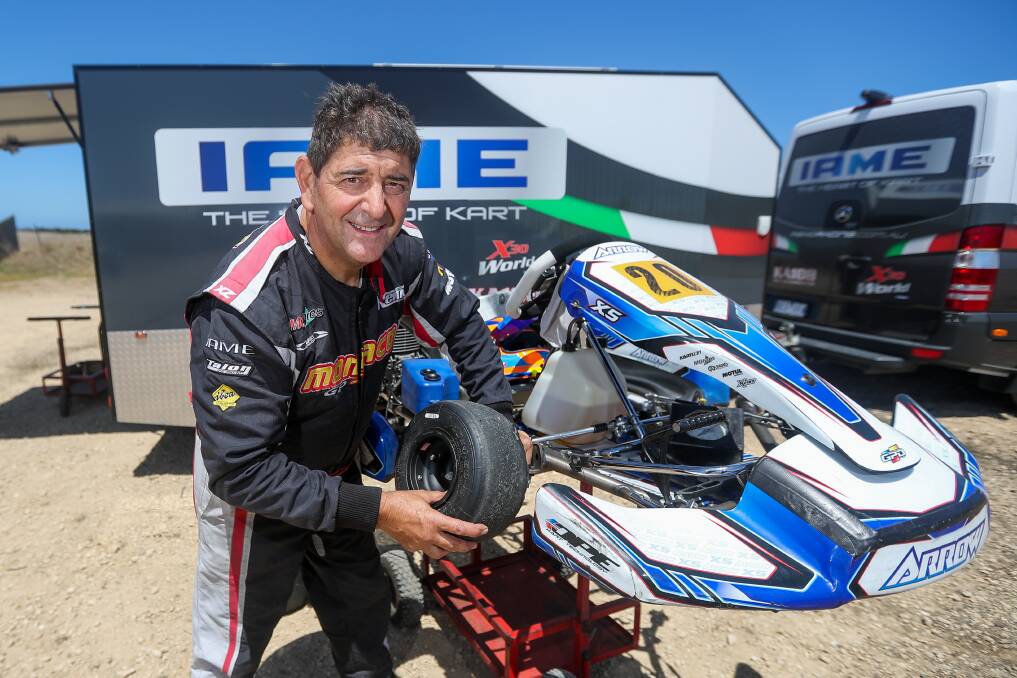 Training day: Horsham-based Go Kart Driver Remo Luciani at the Warrnambool Kart Club on Monday. Pictures: Morgan Hancock