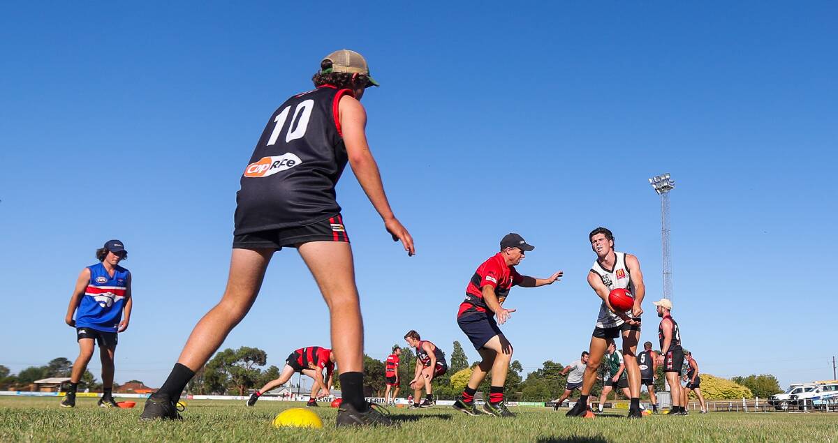 IMPROVING: Cobden footballers are working on their game style under first-year coach Adam Courtney. Picture: Morgan Hancock