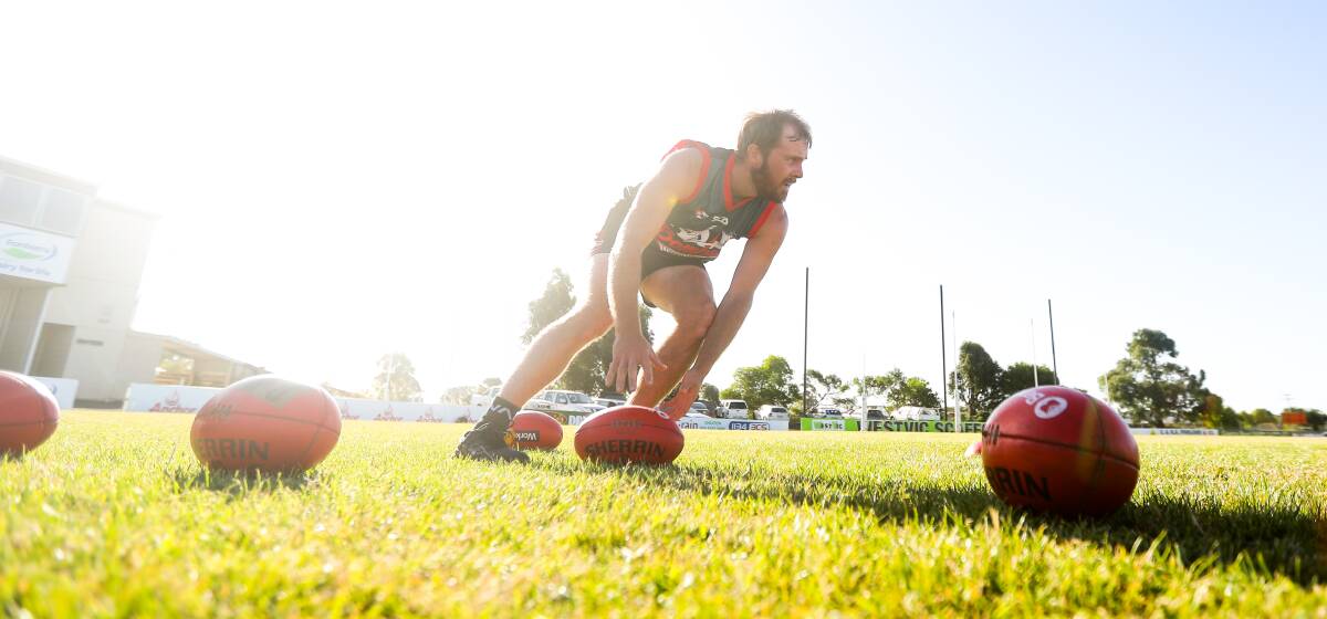 WORKING HARD: Codben footballers, including Louis Cahill, are putting in the hard yards on the training track as they strive to turn their on-field fortunes around. Picture: Morgan Hancock